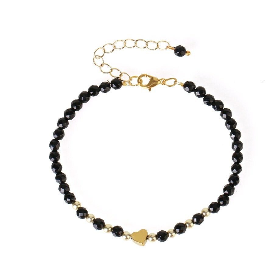 Bracelet Obsidienne Coeur "Euphrasie"