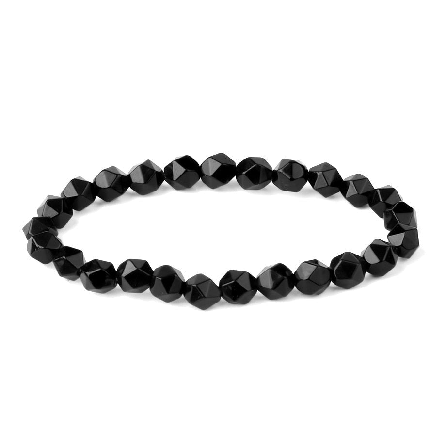 Bracelet Obsidienne Facettes "Cloé"