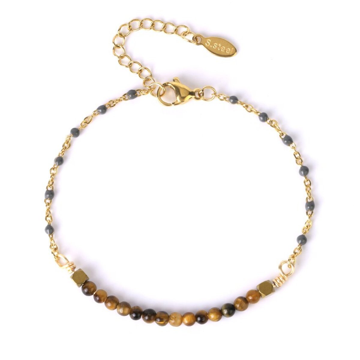 Bracelet Oeil De Tigre "Azel" Acier Inoxydable