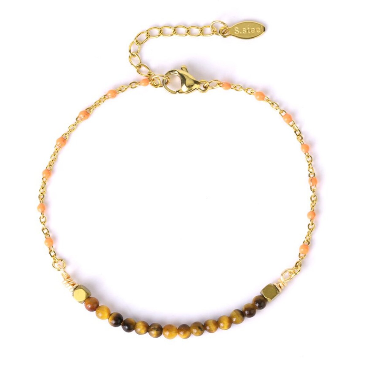 Bracelet Oeil De Tigre "Kiara" Acier Inoxydable