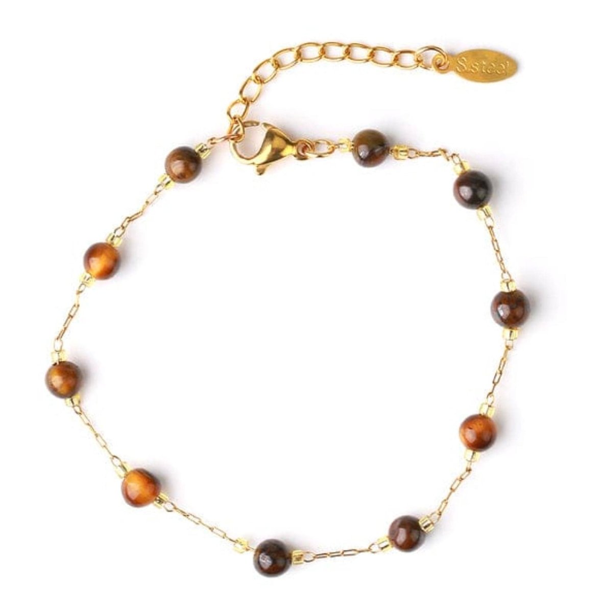 Bracelet Oeil De Tigre "Leia" en Acier Inoxydable
