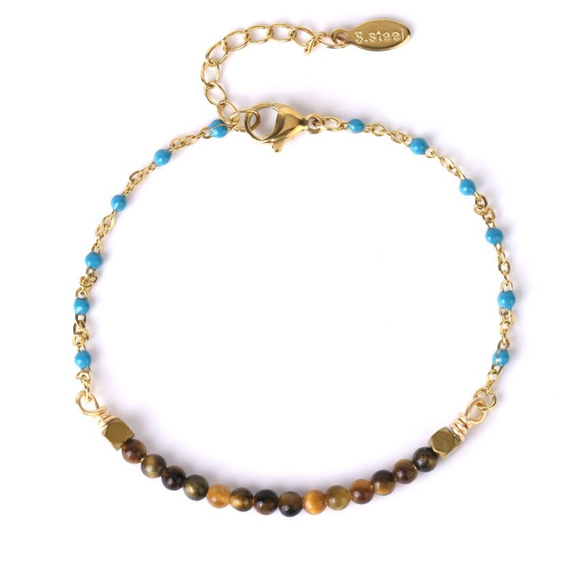 Bracelet Oeil De Tigre "Luna" Acier Inoxydable