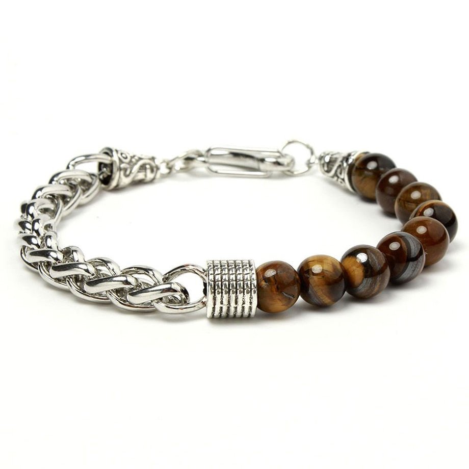 Bracelet Oeil De Tigre "Mary" en Acier
