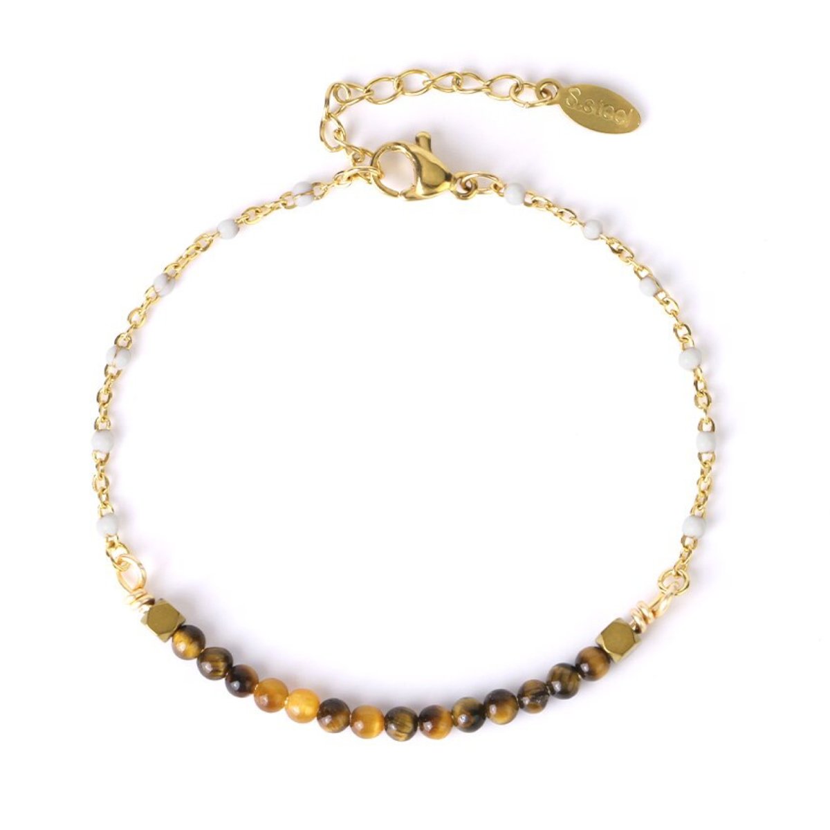 Bracelet Oeil De Tigre "Mia" Acier Inoxydable