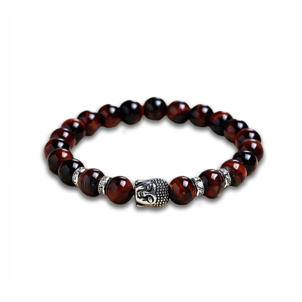 Bracelet Oeil De Tigre Rouge Bouddha "Charly"