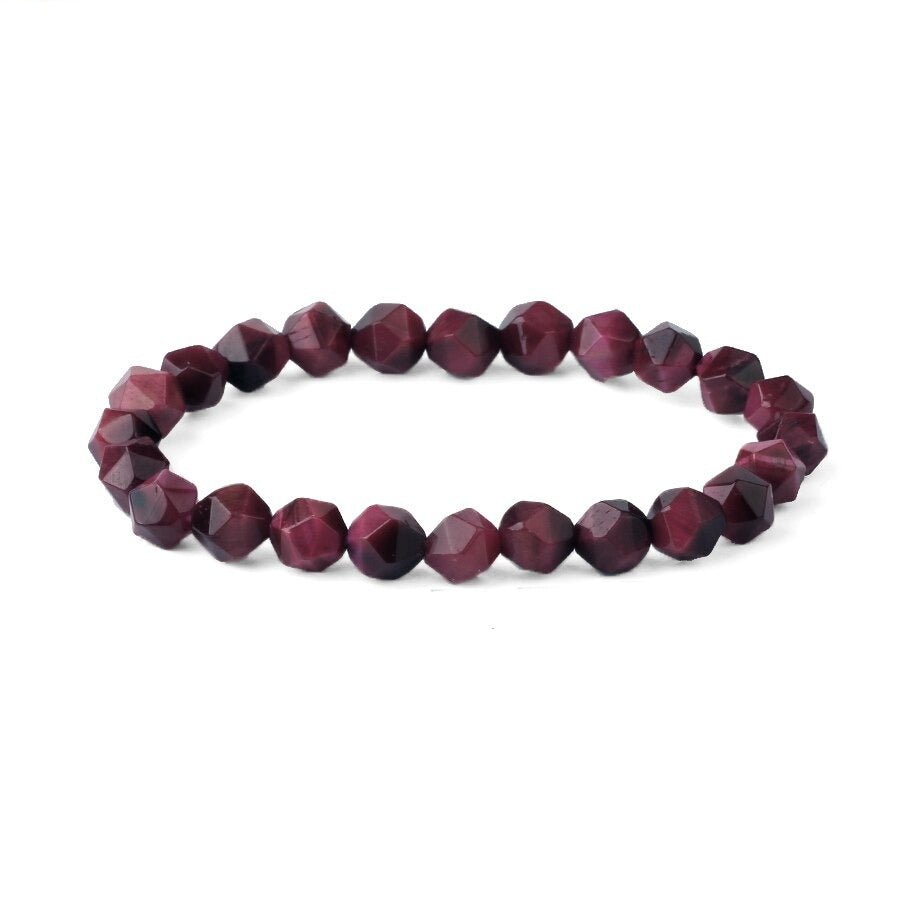 Bracelet Oeil De Tigre Rouge "Lola"
