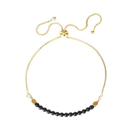 Bracelet Onyx Noir "Uma" en Acier