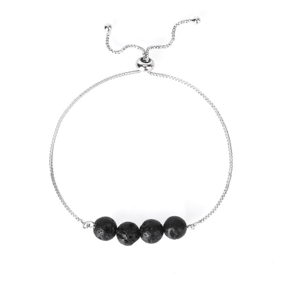 Bracelet Perle En Pierre De Lave