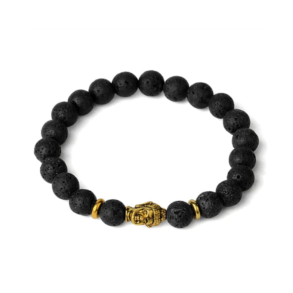 Bracelet Perles Bouddha Pierre De Lave