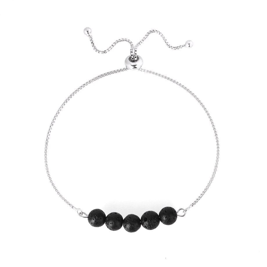 Bracelet Perles En Pierre De Lave