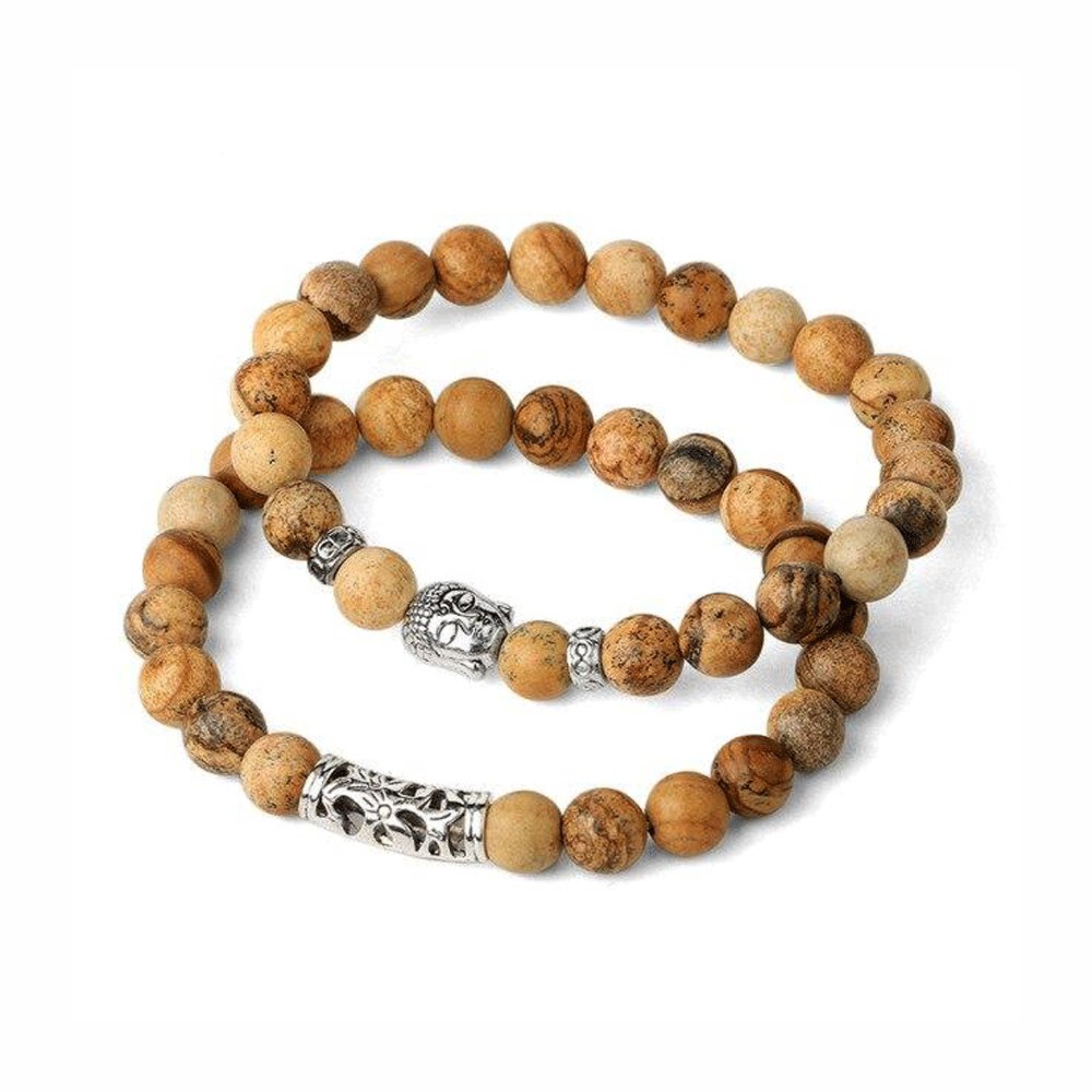 Bracelet Perles Jaspe Paysage "Aveline"