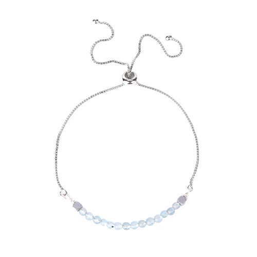 Bracelet Pierre Aigue Marine "Helena" en Acier