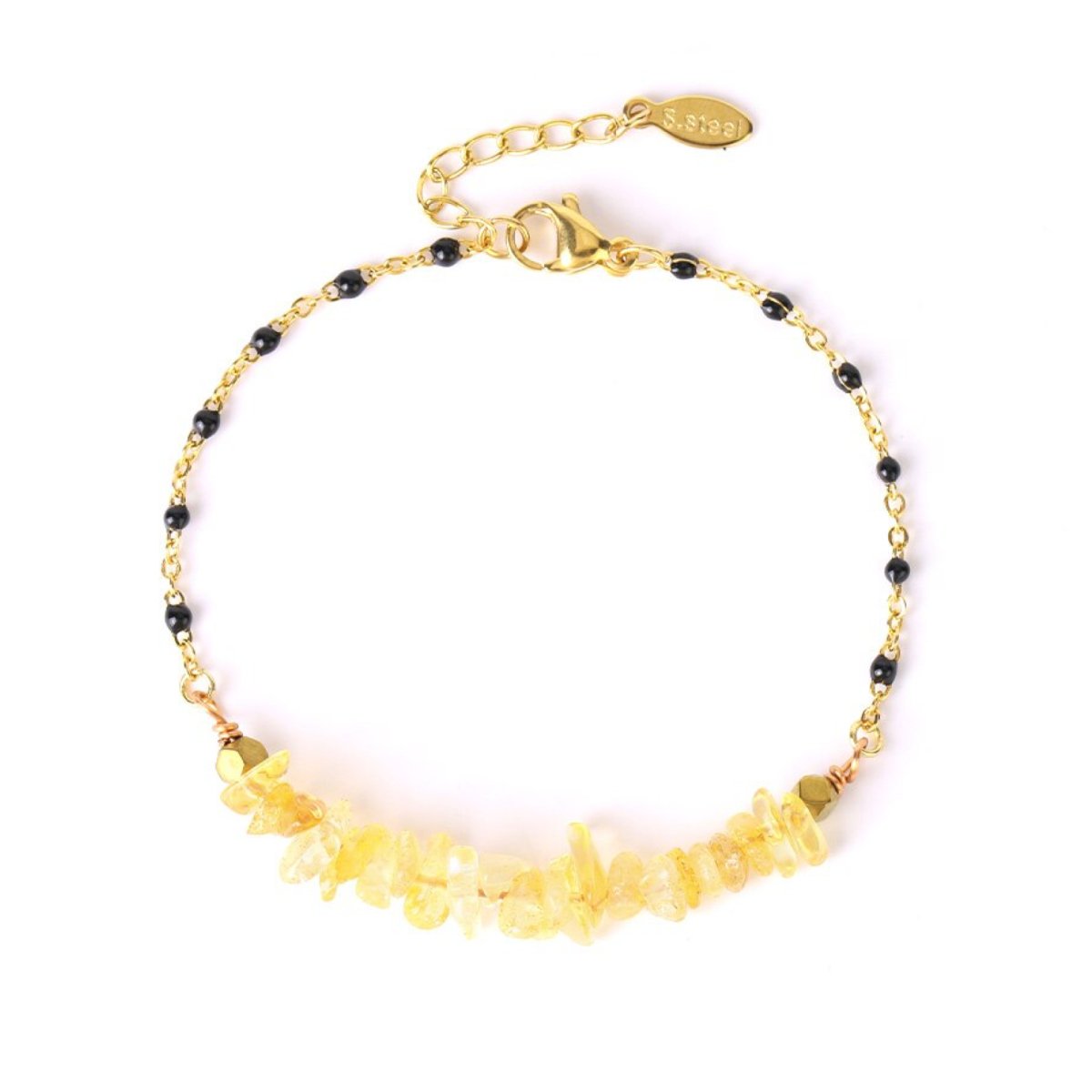 Bracelet Pierre Citrine "Zélie" en Acier