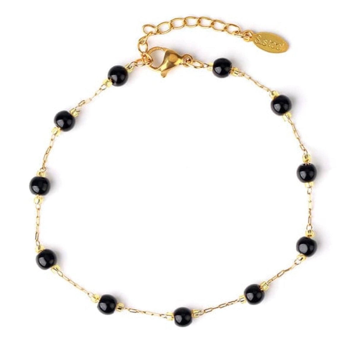 Bracelet Pierre Obsidienne "Alia" en Acier