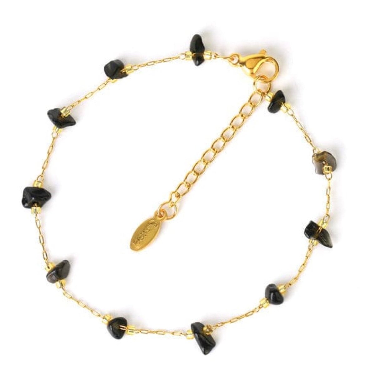 Bracelet Pierre Obsidienne "Josie" en Acier
