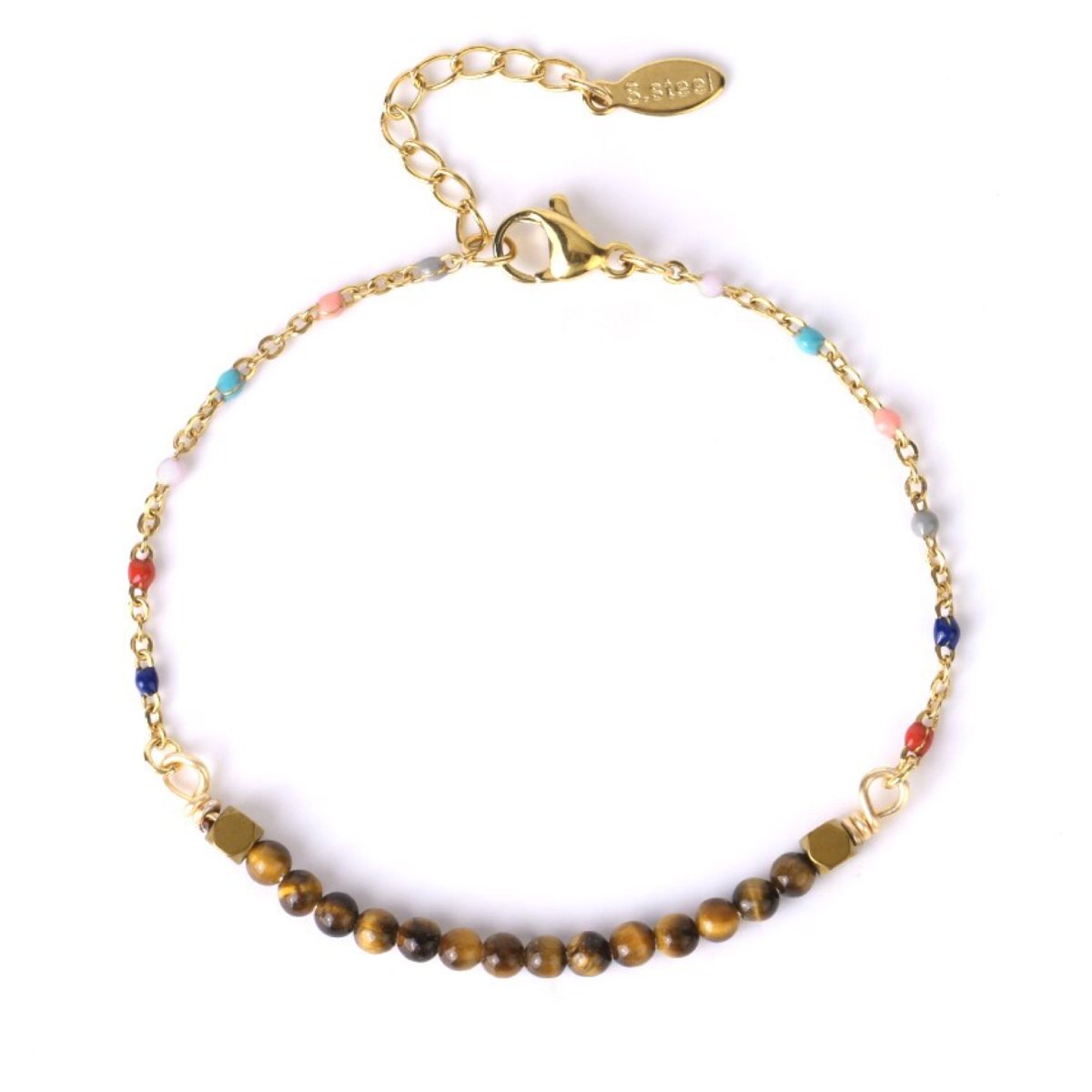 Bracelet Pierre Oeil De Tigre "Lara" en Acier