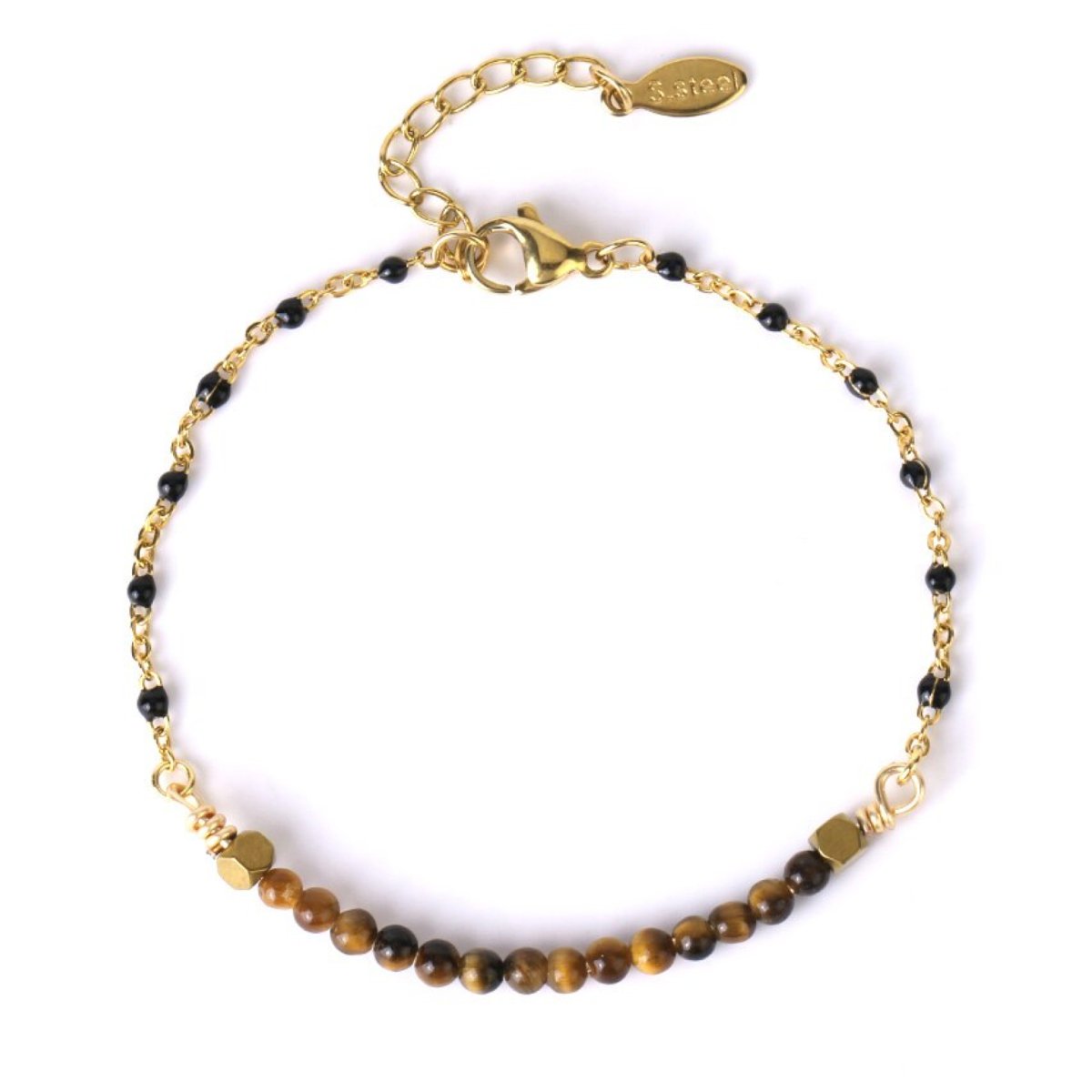 Bracelet Pierre Oeil De Tigre "Nina" en Acier