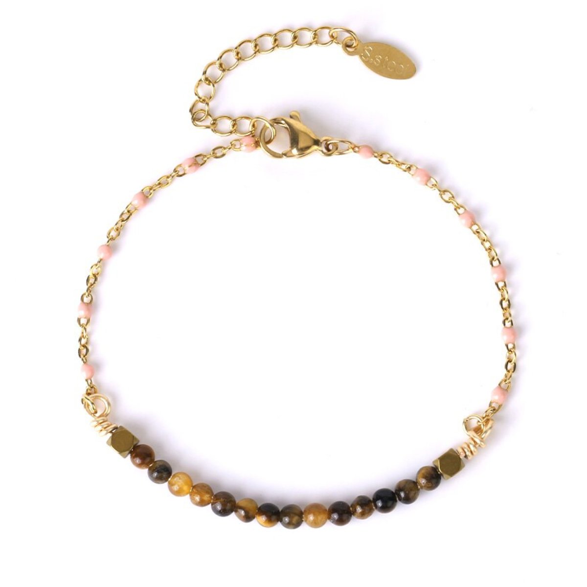 Bracelet Pierre Oeil De Tigre "Pia" en Acier
