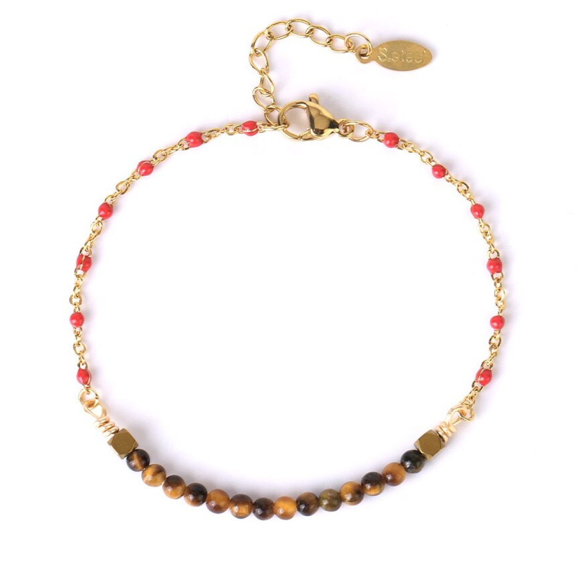 Bracelet Pierre Oeil De Tigre "Zoé" en Acier
