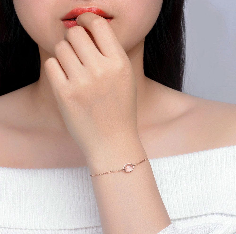 Bracelet Quartz Rose "Astal" en Argent 925