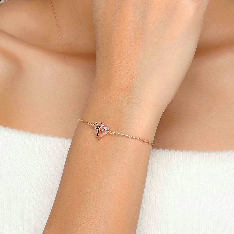 Bracelet Quartz Rose "Erika" en Argent Sterling
