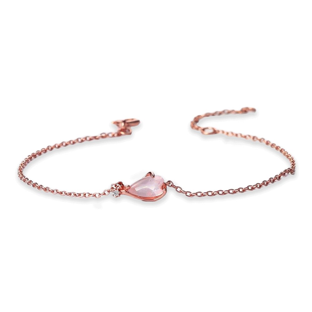 Bracelet Quartz Rose "Rosa" en Argent 925