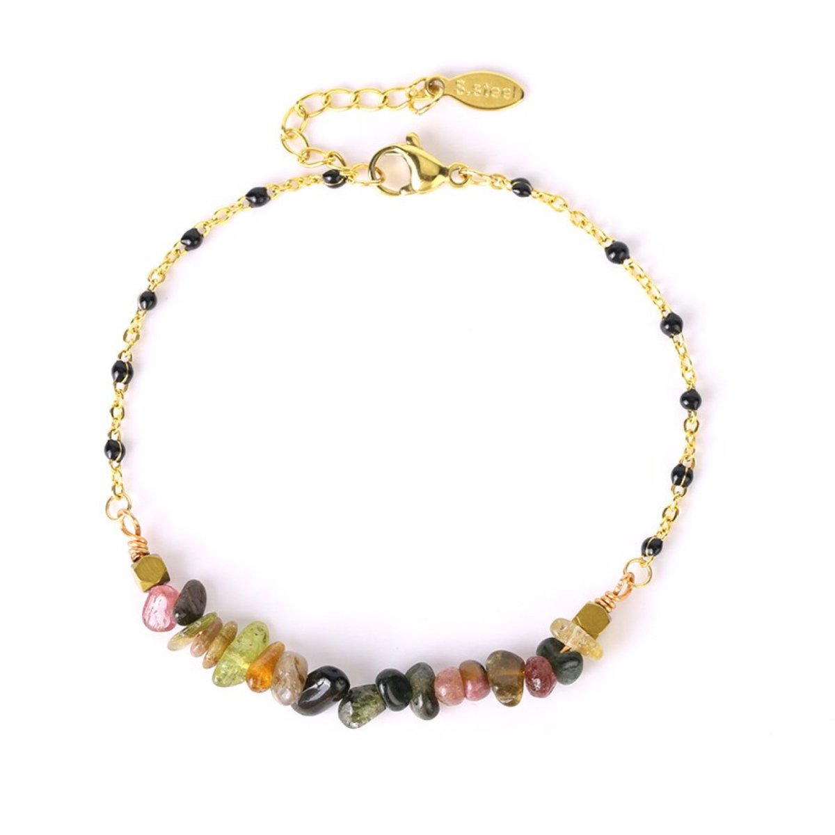 Bracelet Tourmaline "Calie" Acier Inoxydable