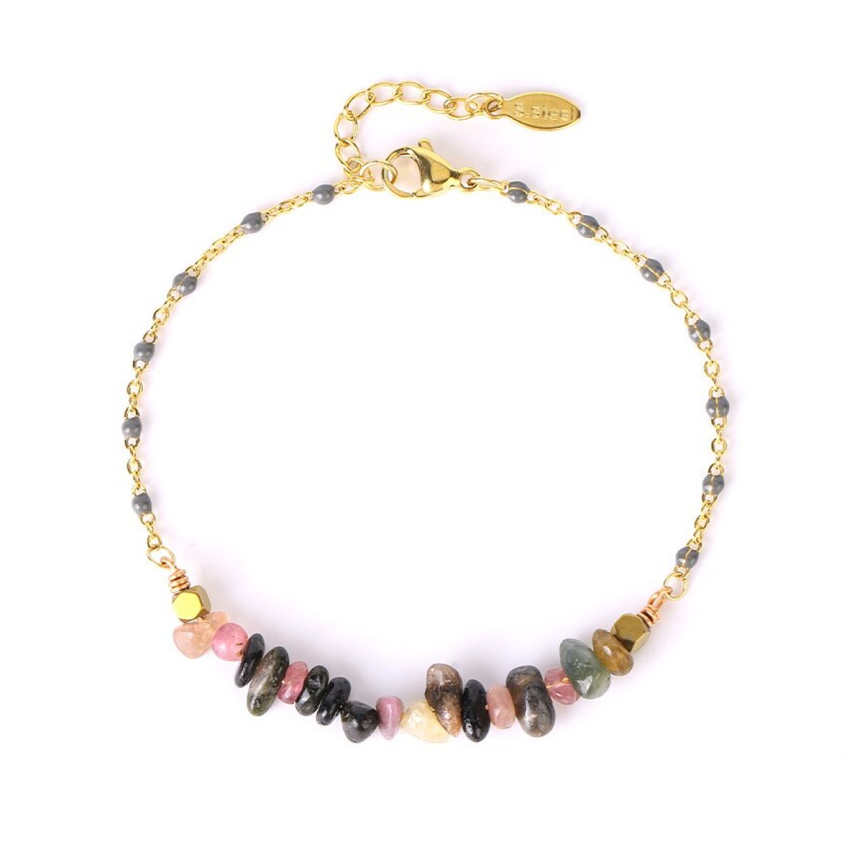 Bracelet Tourmaline "Elyna" Acier Inoxydable