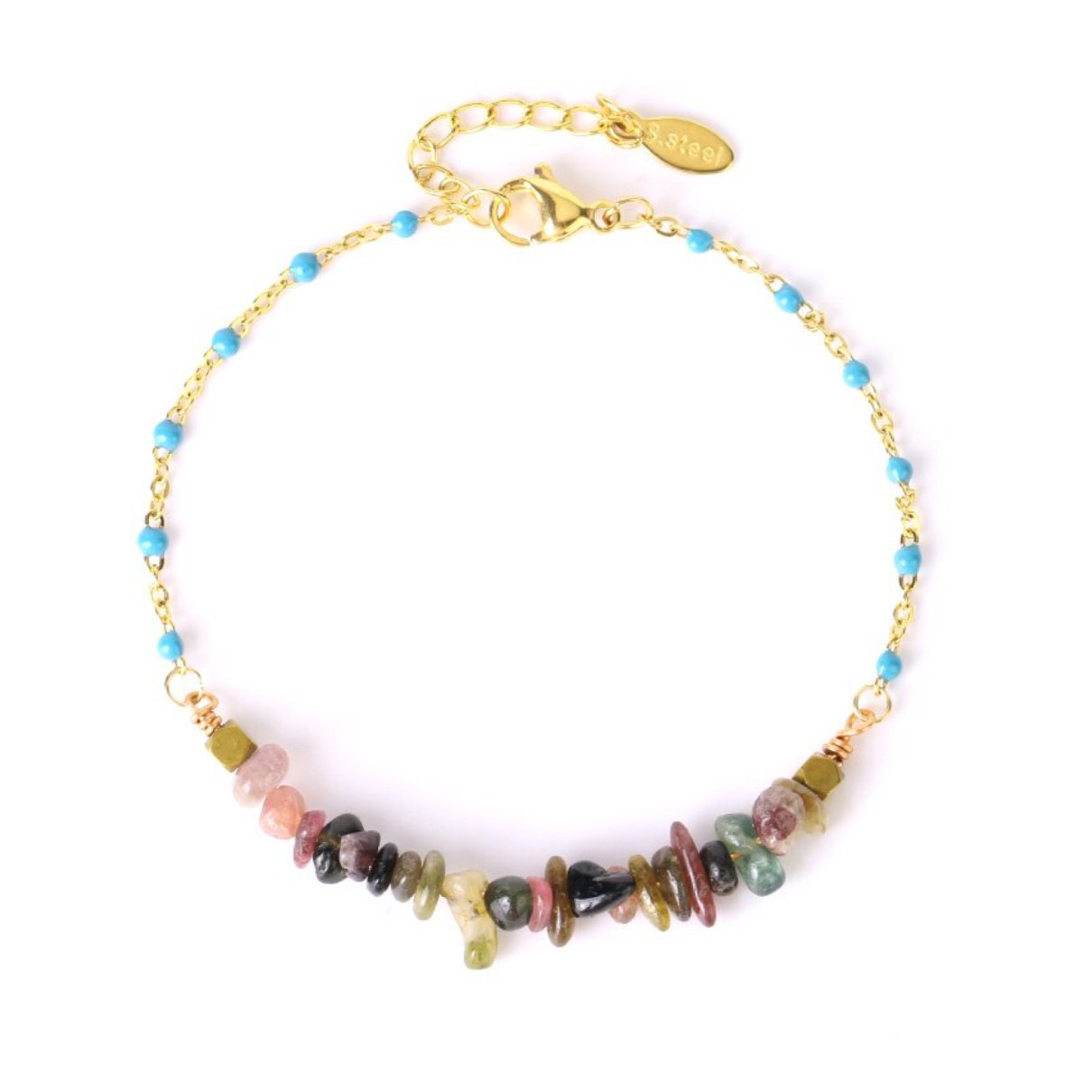 Bracelet Tourmaline "Hortense" Acier Inoxydable