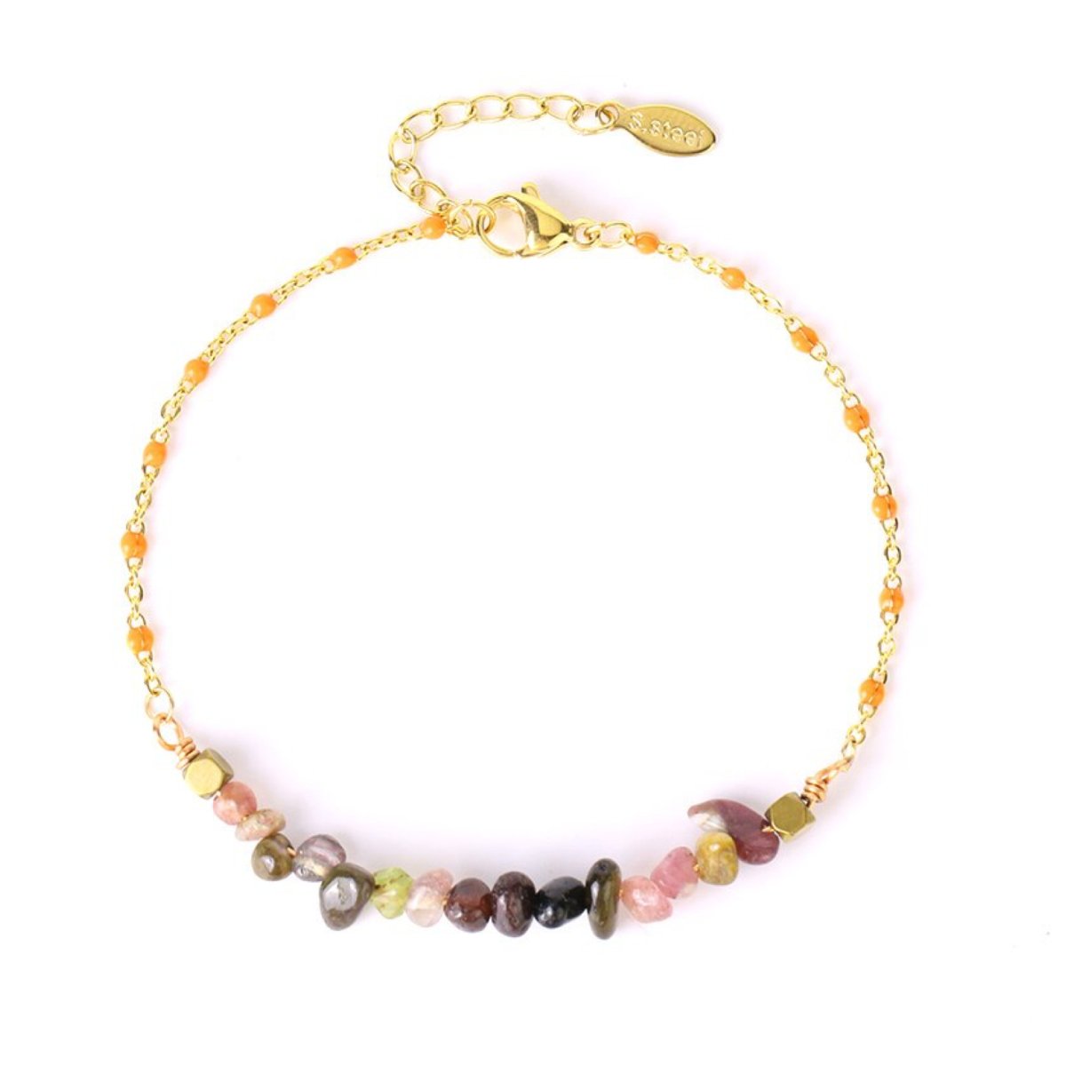 Bracelet Tourmaline "Lilia" Acier Inoxydable