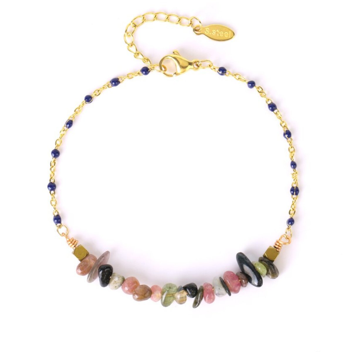 Bracelet Tourmaline "Stella" Acier Inoxydable