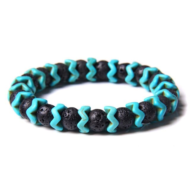 Bracelet Turquoise & Pierre De Lave "Aimée"