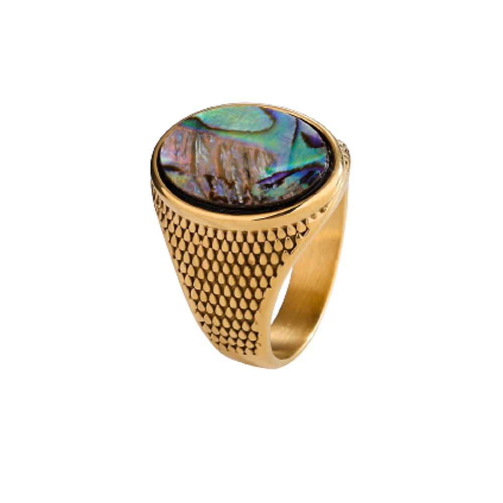 Chevalière Homme Abalone "Eurytus" Couleur Or