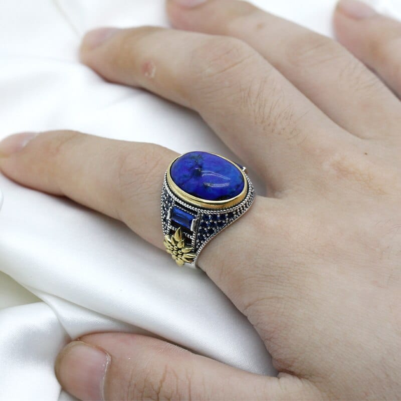 Chevalière Lapis Lazuli Cosmique "Caelum" en Argent 925