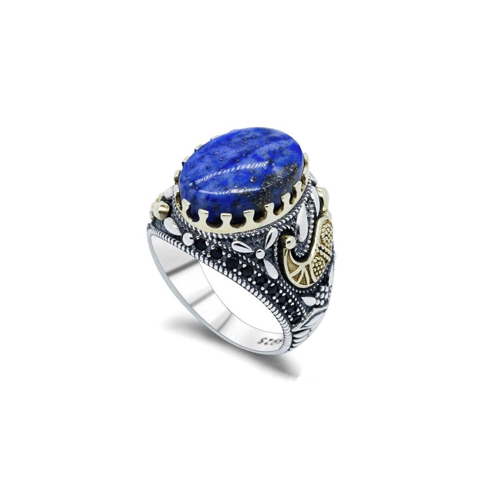 Chevalière Lapis Lazuli Énigmatique "Ezekiel" en Argent 925