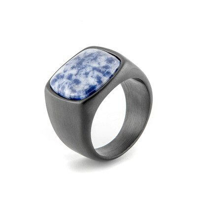 Chevalière Sodalite "Giancarlo" en Acier Inoxydable