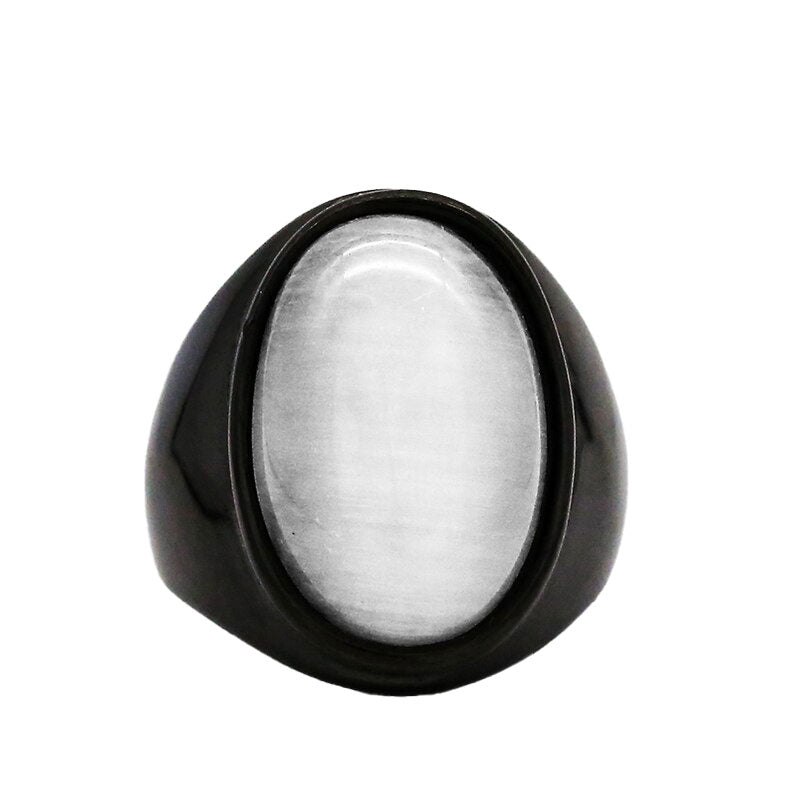 Chevalière Turquoise Sérénité "Ananda" en Acier Noir