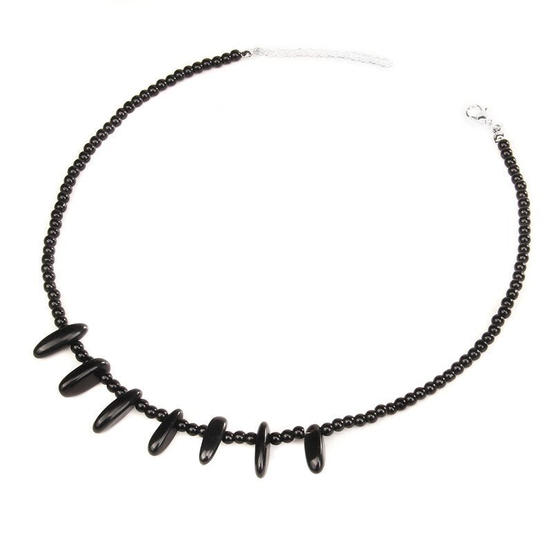 Collier Agate Noire "Janice"