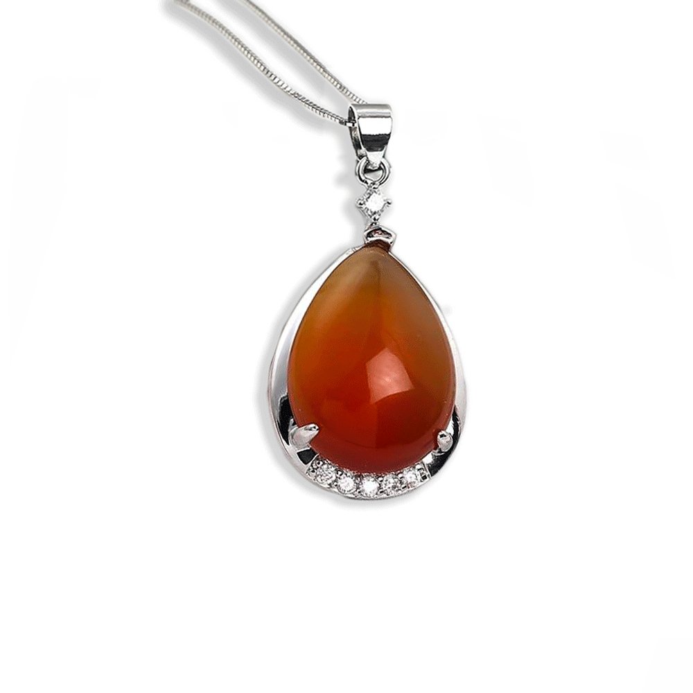 Collier Agate Rouge "Lila" en Argent 925