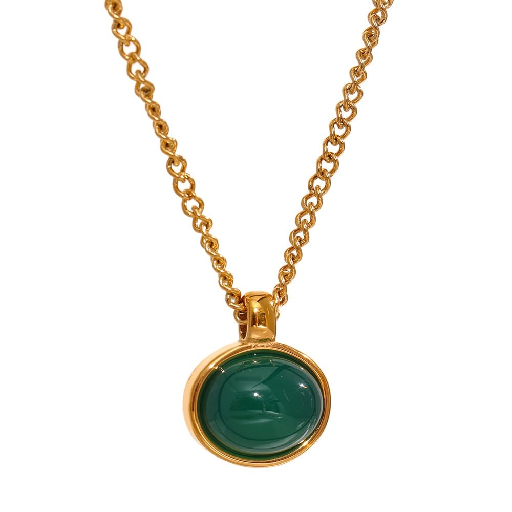 Collier Agate Verte "Josie"
