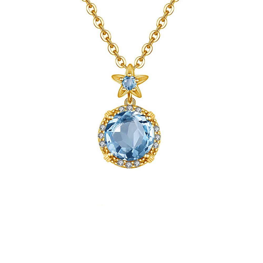 Collier Aigue Marine "Denys" en Argent 925