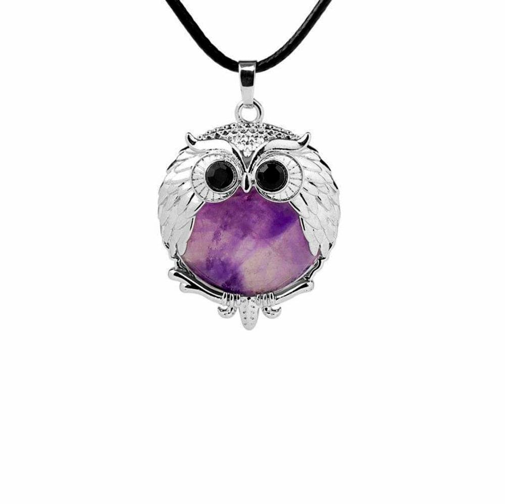Collier Hibou Améthyste