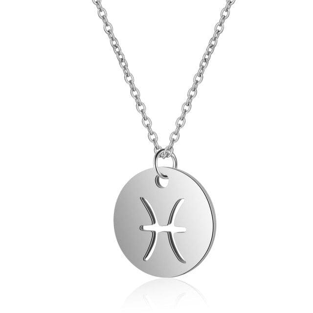 Collier Argenté Signe Poissons
