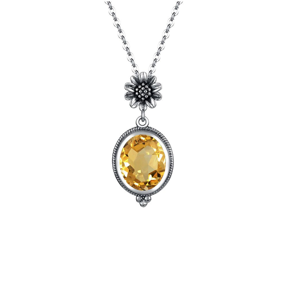 Collier Citrine "Ariane" en Argent Sterling