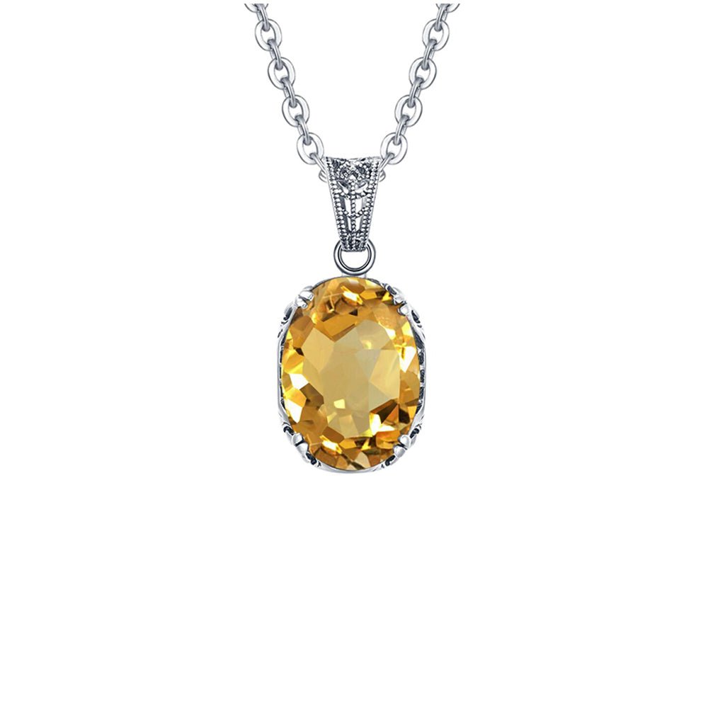 Collier Citrine "Garance" en Argent 925