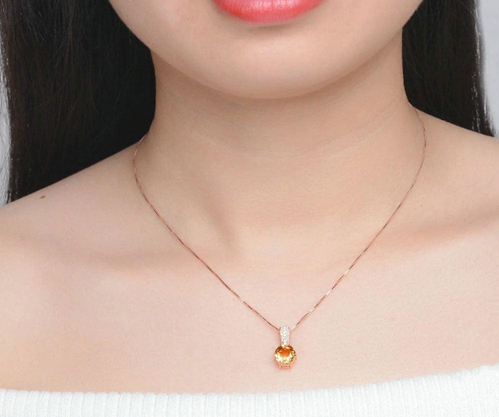 Collier Citrine "Madeline" en Argent 925
