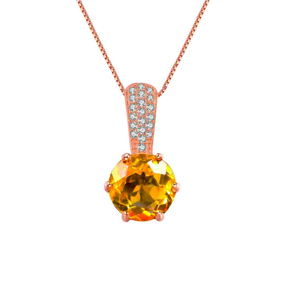 Collier Citrine "Madeline" en Argent 925