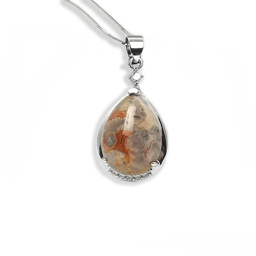 Collier Lithothérapie Agate "Elen" en Argent 925
