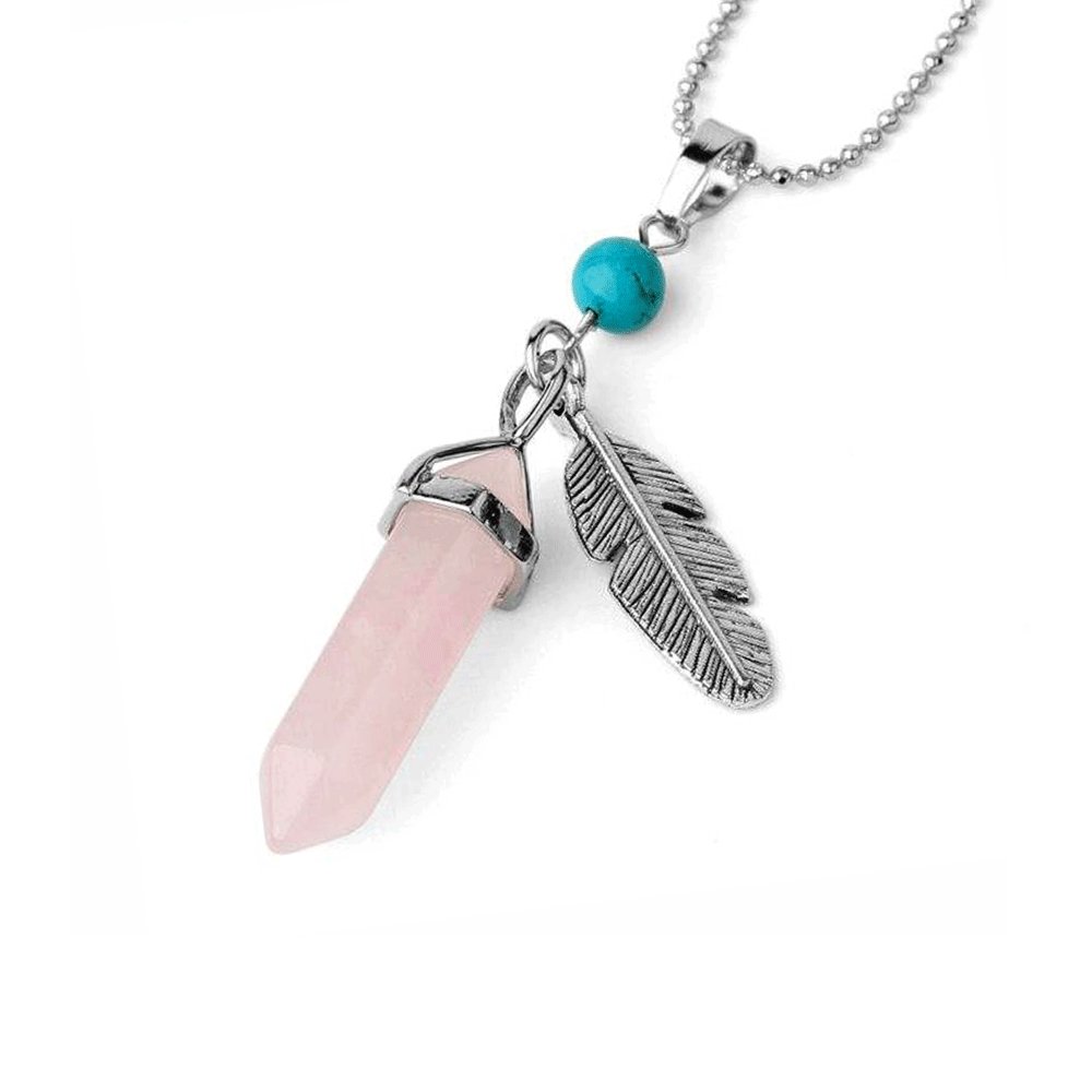 Collier Lithothérapie Quartz Rose "Julia"