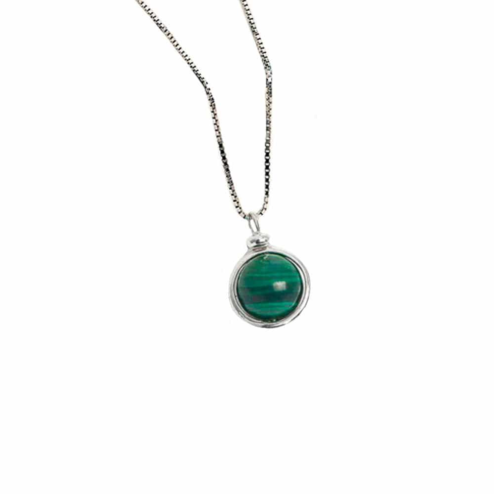 Collier Malachite "Lia" en Argent 925